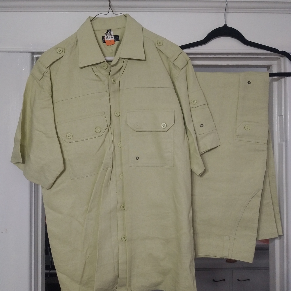 Men's walking linen set pants and shirts size M